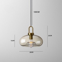 Suspension 3 lumières avec abat-jour en verre Island