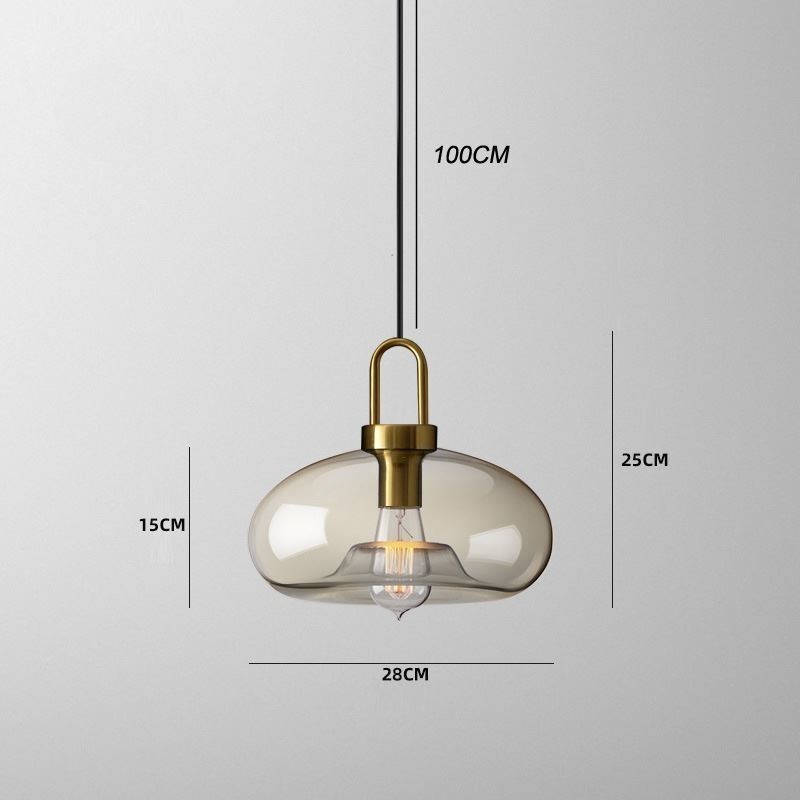Suspension 3 lumières avec abat-jour en verre Island