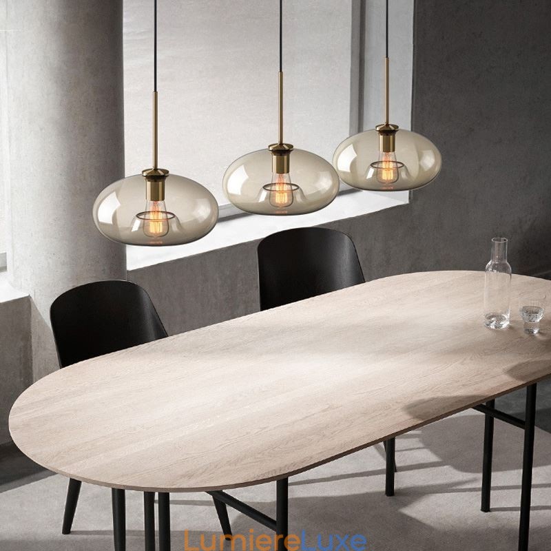 Suspension classique en verre à 3 lumières, luminaire suspendu pour café