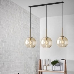 Suspension classique en verre à 3 lumières, luminaire suspendu pour café