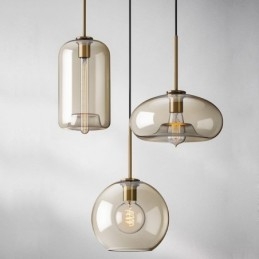 Suspension classique en verre à 3 lumières, luminaire suspendu pour café