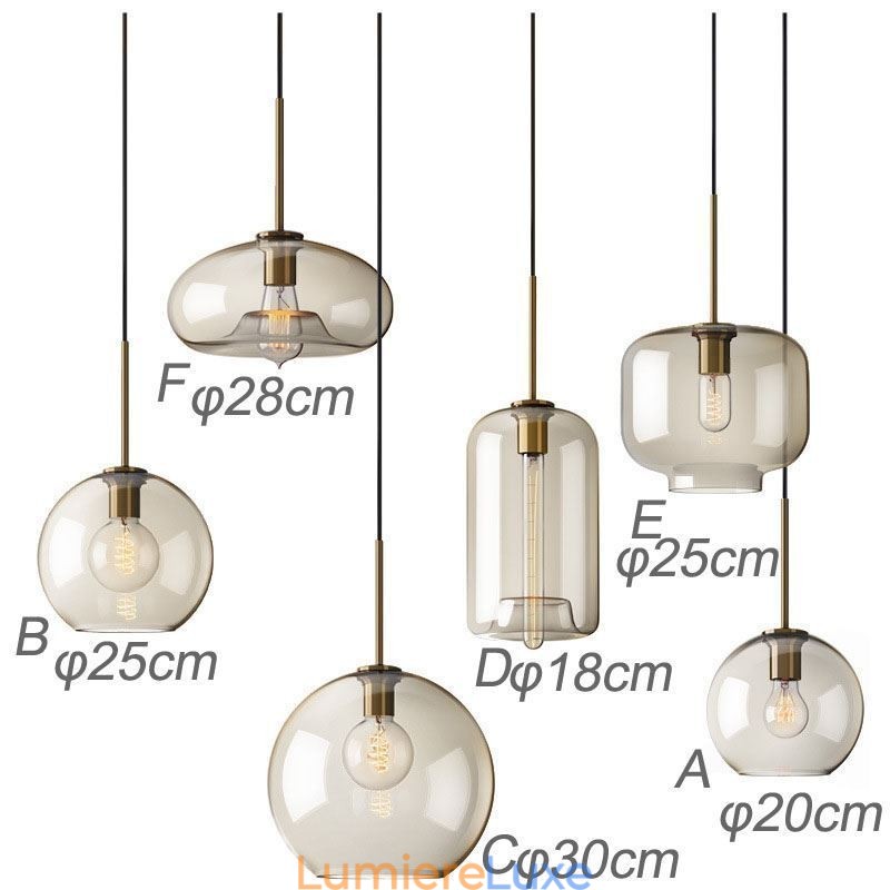 Suspension classique en verre à 3 lumières, luminaire suspendu pour café