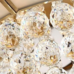 Plafonnier en cristal, laiton et métal, style rustique classique traditionnel