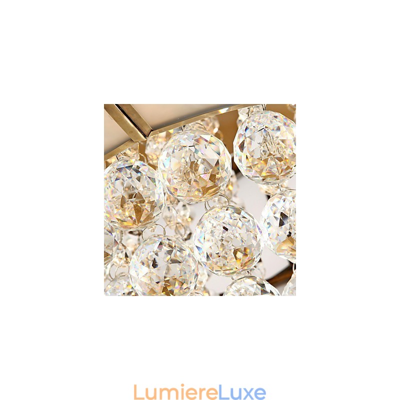 Plafonnier en cristal, laiton et métal, style rustique classique traditionnel