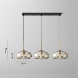 Suspension classique en verre à 3 lumières, luminaire suspendu pour café