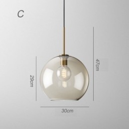 Suspension classique en verre à 3 lumières, luminaire suspendu pour café