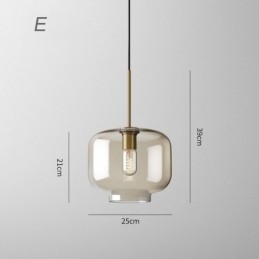 Suspension classique en verre à 3 lumières, luminaire suspendu pour café