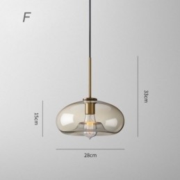 Suspension classique en verre à 3 lumières, luminaire suspendu pour café