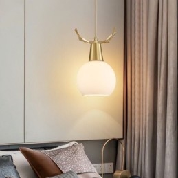 Suspension moderne et simple en cuivre Antler