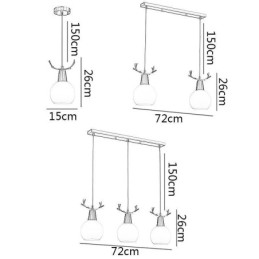 Suspension moderne et simple en cuivre Antler