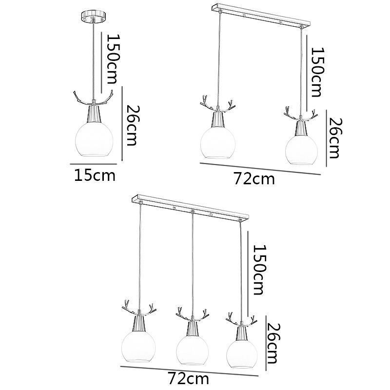 Suspension moderne et simple en cuivre Antler