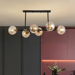 Plafonnier moderne en verre à 6 lampes Magic Bean