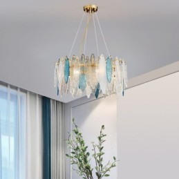 Suspension contemporaine élégante en verre
