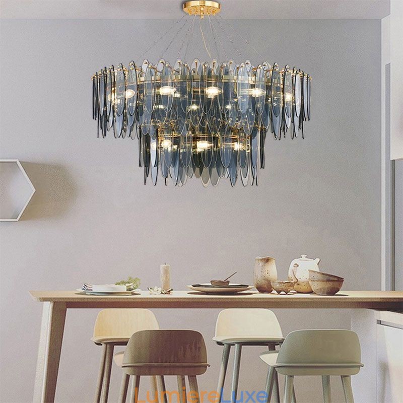 Lustre en verre rond moderne et élégant