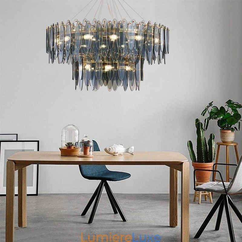 Lustre en verre rond moderne et élégant