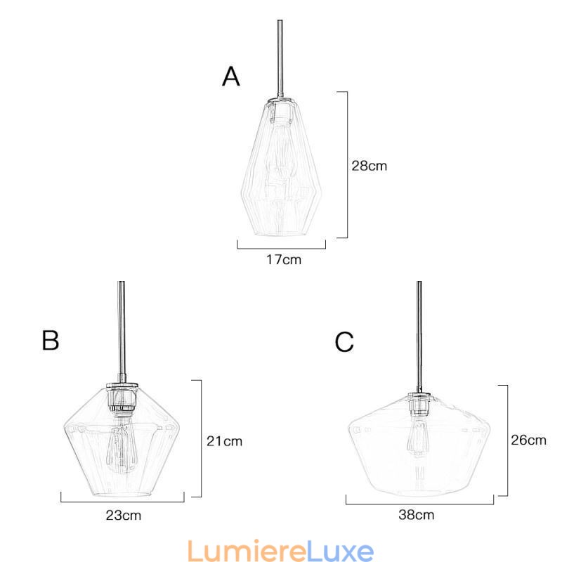 Suspension en verre simple et moderne