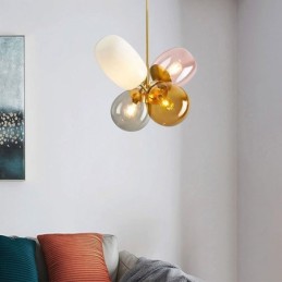 Suspension nordique unique en verre coloré, princesse, ballon lumineux pour enfants