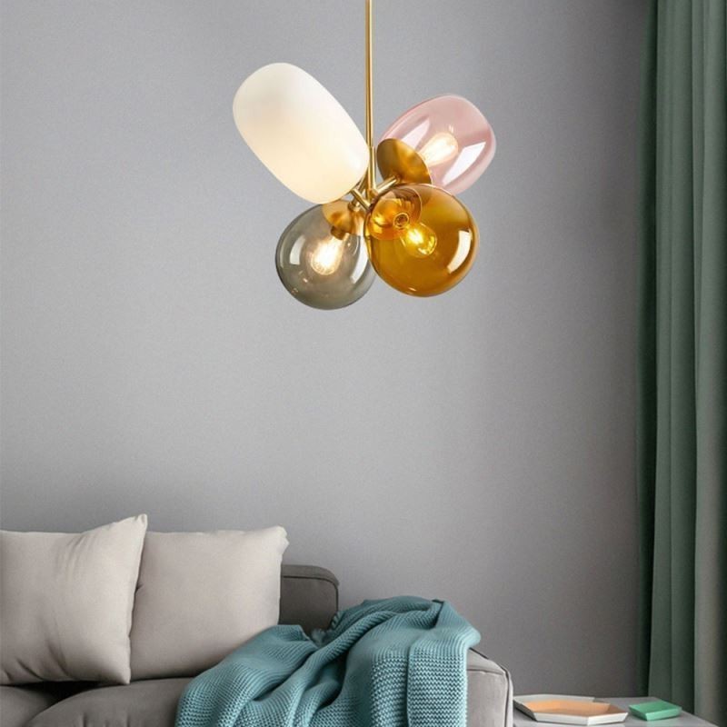 Suspension nordique unique en verre coloré, princesse, ballon lumineux pour enfants