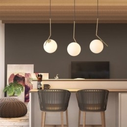 Îlot de luminaires en forme de boule de verre