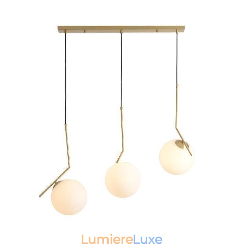Îlot de luminaires en forme de boule de verre