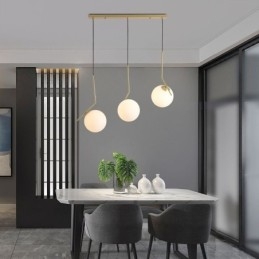 Îlot de luminaires en forme de boule de verre