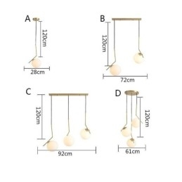 Îlot de luminaires en forme de boule de verre