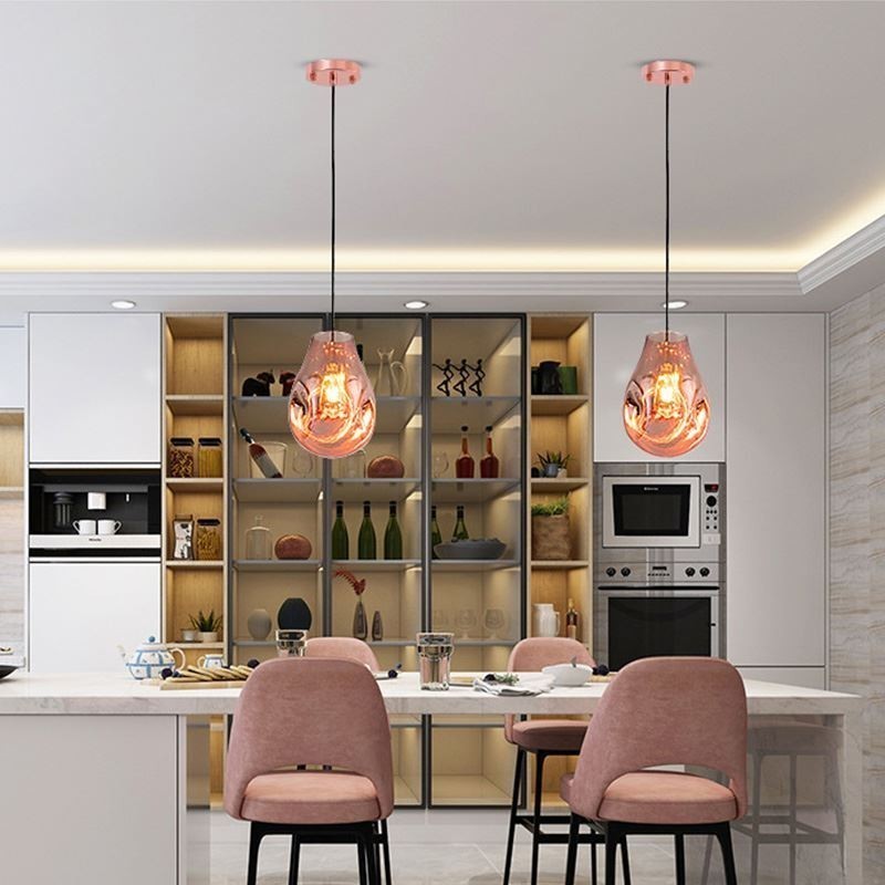 Lampe suspendue colorée en verre à bulles de savon, plafonnier pour îlot