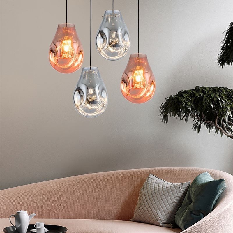 Lampe suspendue colorée en verre à bulles de savon, plafonnier pour îlot