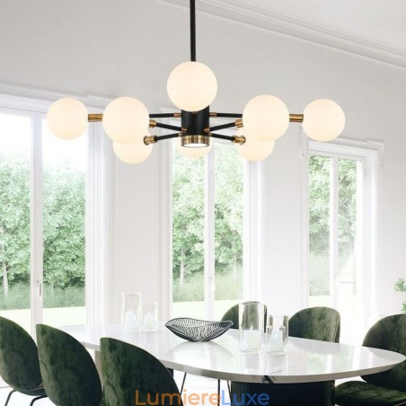 Suspension nordique en verre blanc laiteux, lampe ronde, lustre, éclairage Suspension nordique en verre blanc laiteux, lampe ronde, lustre, éclairage