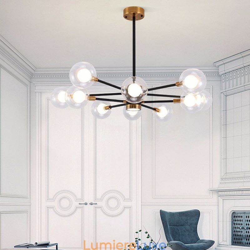 Suspension nordique en verre blanc laiteux, lampe ronde, lustre, éclairage