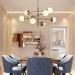 Lampe suspendue nordique en verre en forme de haricot magique