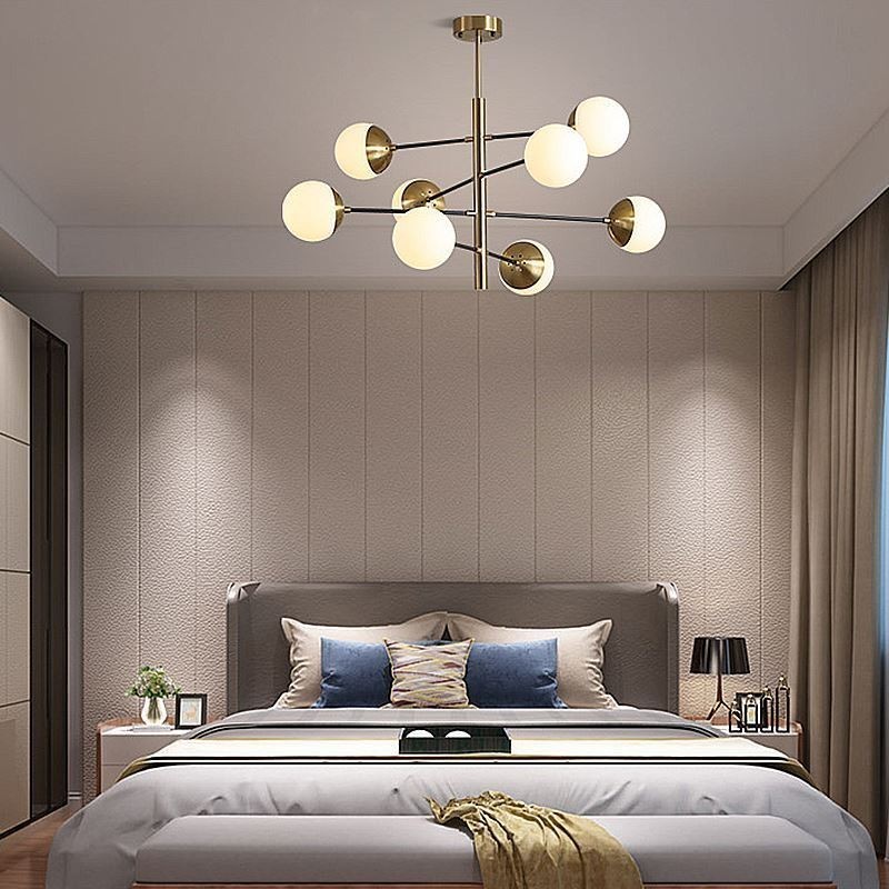 Lampe suspendue nordique en verre en forme de haricot magique