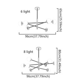 Lampe suspendue nordique en verre en forme de haricot magique