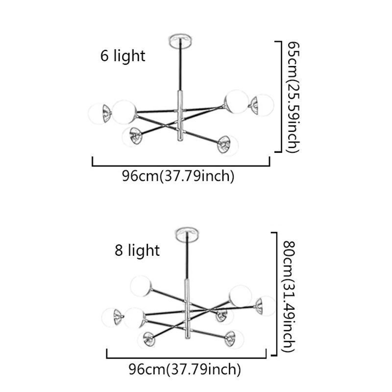 Lampe suspendue nordique en verre en forme de haricot magique
