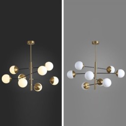Lampe suspendue nordique en verre en forme de haricot magique