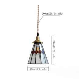 Plafonnier rustique en vitrail