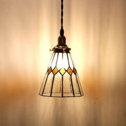 Plafonnier rustique en vitrail