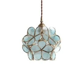 Lampe suspendue créative nordique en verre en forme de pétale, luminaire décoratif d'intérieur, idéal pour une table de chevet