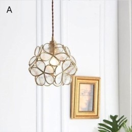 Lampe suspendue créative nordique en verre en forme de pétale, luminaire décoratif d'intérieur, idéal pour une table de chevet