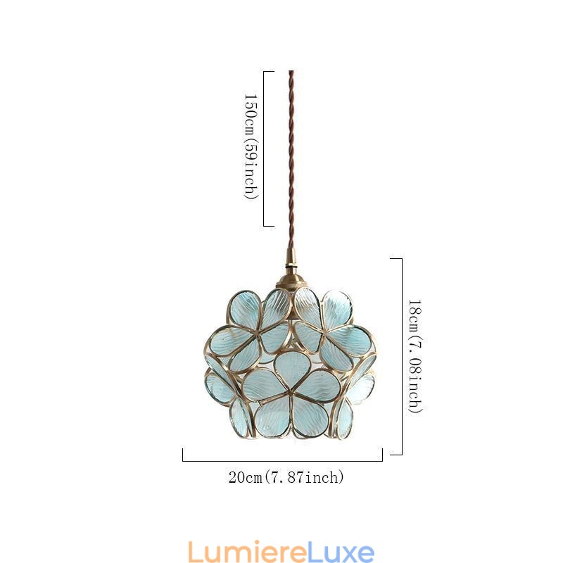 Lampe suspendue créative nordique en verre en forme de pétale, luminaire décoratif d'intérieur, idéal pour une table de chevet