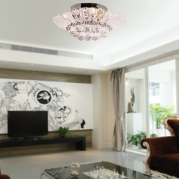 Plafonnier semi-encastré moderne en cristal