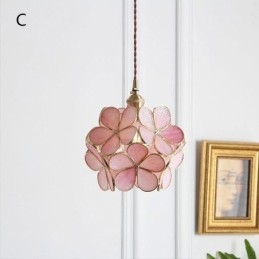 Lampe suspendue créative nordique en verre en forme de pétale, luminaire décoratif d'intérieur, idéal pour une table de chevet