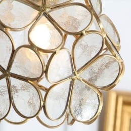 Lampe suspendue créative nordique en verre en forme de pétale, luminaire décoratif d'intérieur, idéal pour une table de chevet