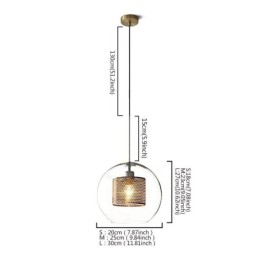Lampe suspendue nordique en verre, éclairage domestique, lampe de chevet ronde en forme de boule