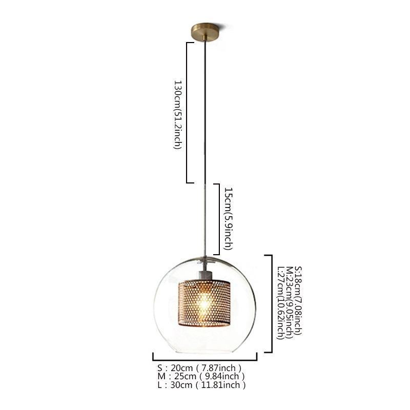 Lampe suspendue nordique en verre, éclairage domestique, lampe de chevet ronde en forme de boule