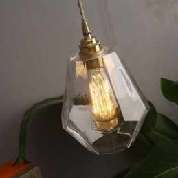 Lampe suspendue rétro nordique en laiton et verre, éclairage domestique en forme de tour