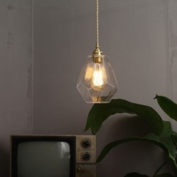 Lampe suspendue rétro nordique en laiton et verre, éclairage domestique en forme de tour