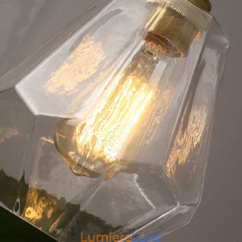 Lampe suspendue rétro nordique en laiton et verre, éclairage domestique en forme de tour