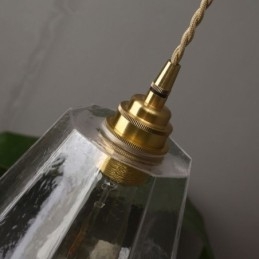 Lampe suspendue rétro nordique en laiton et verre, éclairage domestique en forme de tour