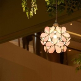 Lampe suspendue créative nordique en verre en forme de pétale